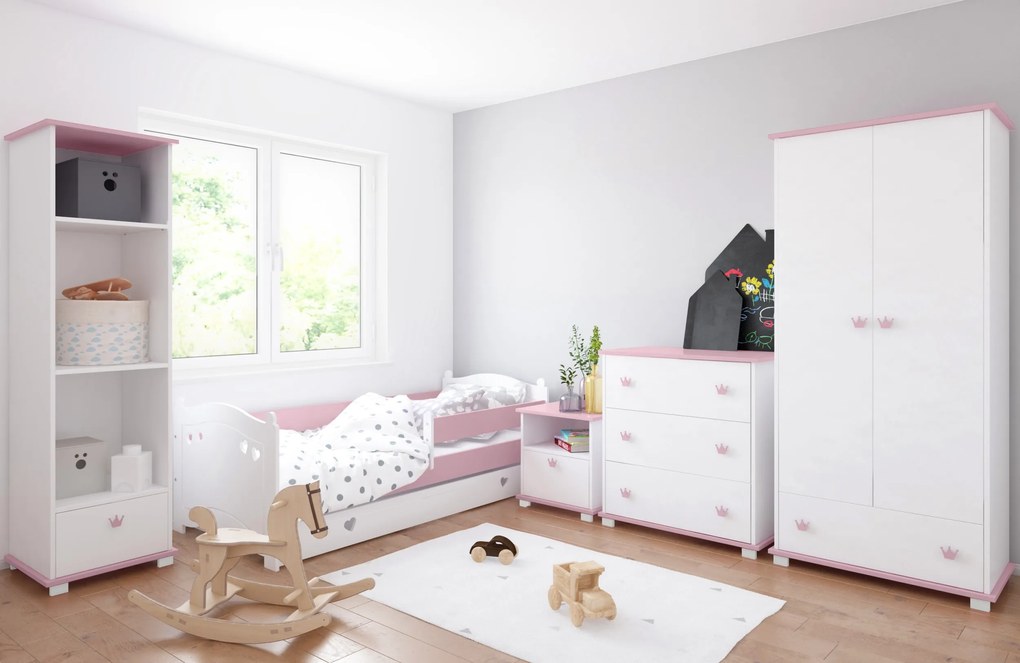 Ντουλάπα  2φυλλη  Classic White + Pink  83x48x183cm  BC30020 BabyCute