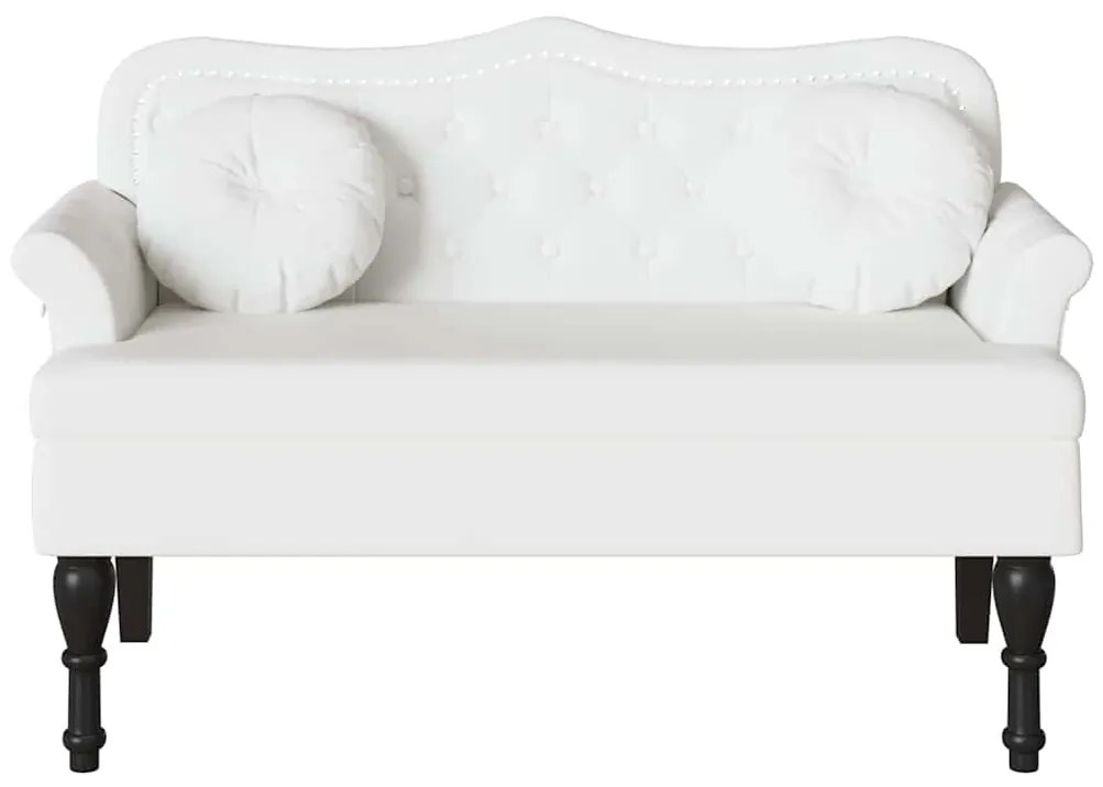 vidaXL Καναπές Chesterfield Λευκό 120,5 x 65 x 75 εκ. Τεχνητό Δέρμα