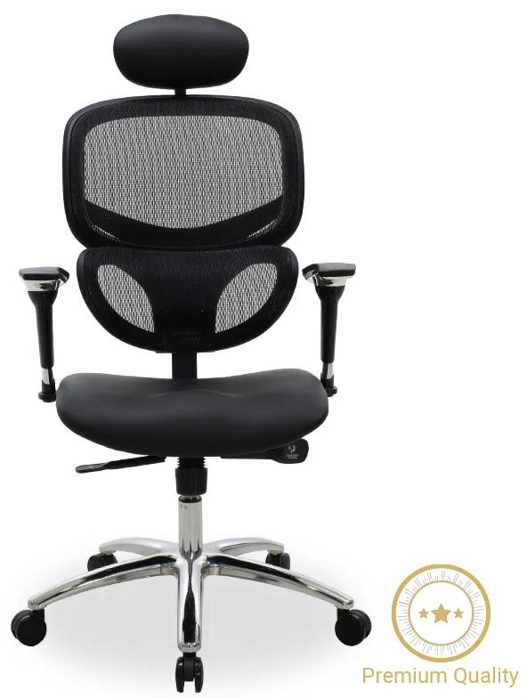 Καρέκλα γραφείου διευθυντή Freedom Premium Quality μαύρο pu-mesh Υλικό: FABRIC MESH. Pu 076-000008