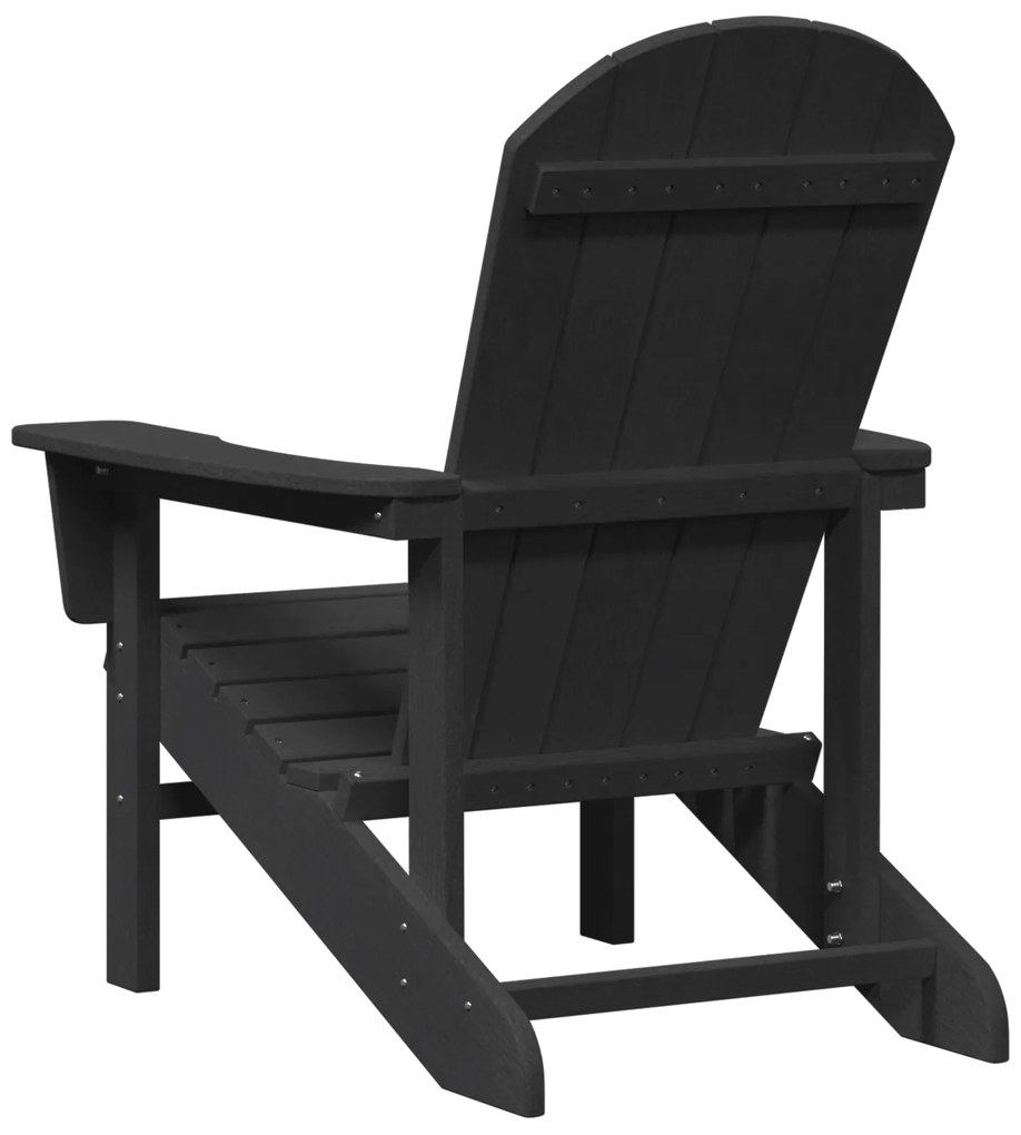 vidaXL Καρέκλα Adirondack Μαύρη 74x82x91 εκ. HDPE