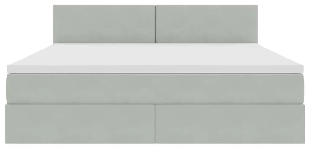 vidaXL Κρεβάτι με αποθηκευτικό χώρο και LED Ανοιχτό γκρι 180 x 200 cm