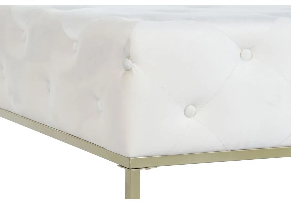 Σκαμπό DKD Home Decor Λευκό Χρυσό Μέταλλο 100 x 100 x 45 cm