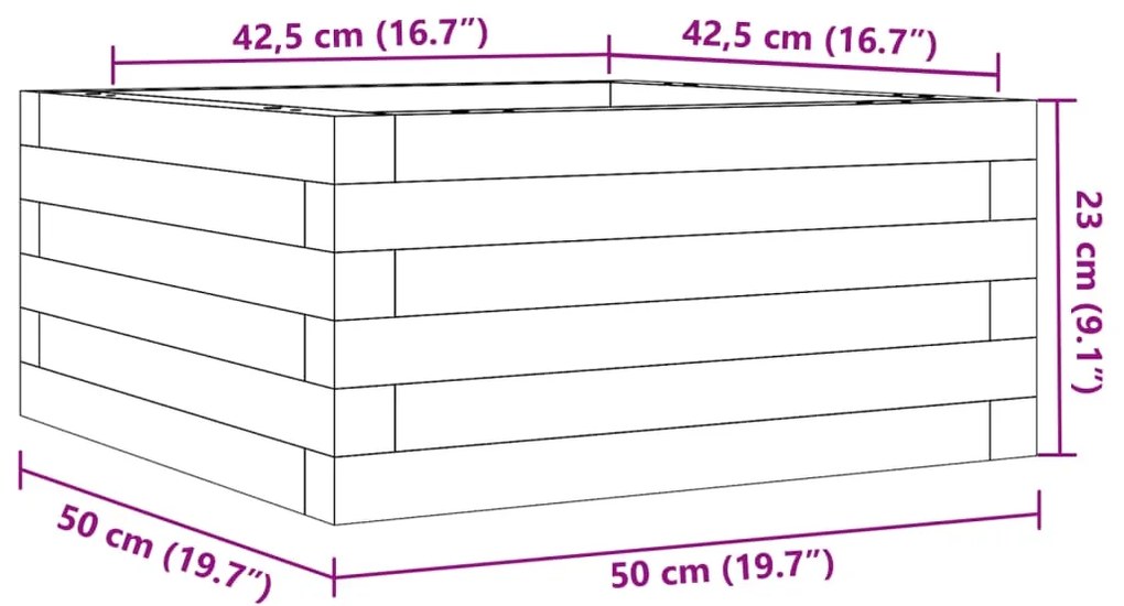 ΖΑΡΝΤΙΝΙΕΡΑ ΚΗΠΟΥ 50X50X23 ΕΚ ΑΠΟ ΜΑΣΙΦ ΞΥΛΟ ΠΕΥΚΟΥ 847183