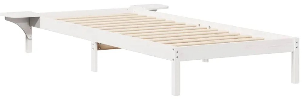 vidaXL Κρεβατοκάμαρα με Πλαϊνά Τραπέζια Λευκό 80 x 220 cm