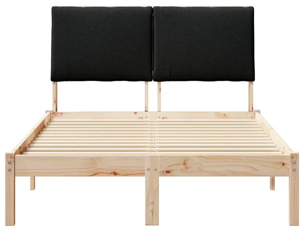 vidaXL Σκελετός Κρεβατιού με κεφαλάρι Καφέ και μαύρο 120 x 190 cm