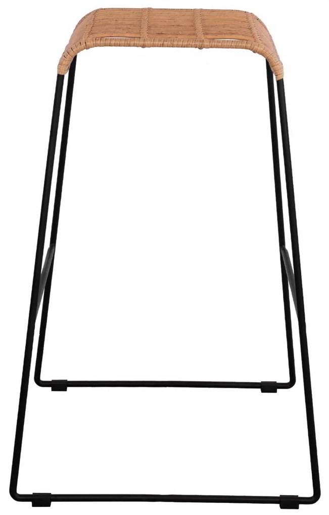 ΣΚΑΜΠΟ ΜΕΤΑΛΛΙΚΟ ALLEGRA HM5641 ΜΕ WICKER ΣΕ ΜΠΕΖ ΑΠΟΧΡΩΣΗ 49x50x76 εκ.