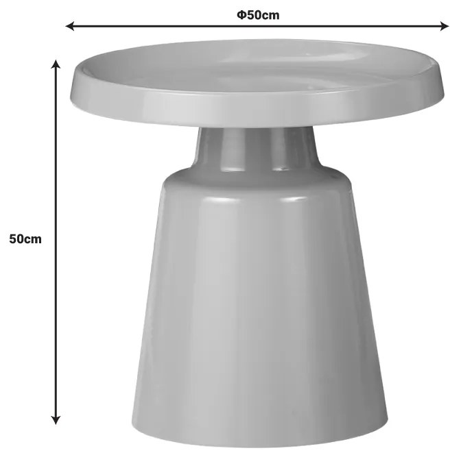 Βοηθητικό τραπέζι Ginoze Inart cappuccino μέταλλο Φ50x50εκ - 029-000273