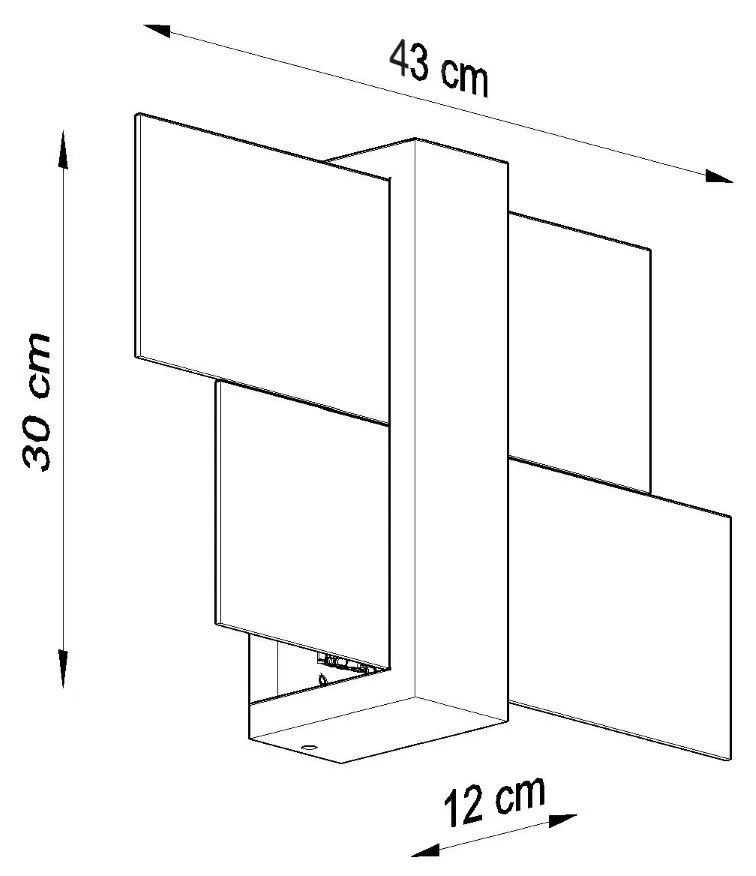 Sollux Φωτιστικό τοίχου Feniks 1,ξύλο, γυαλί,1xE27/60w