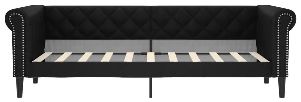 vidaXL Καναπές Κρεβάτι Μαύρο 90x190 εκ. από Συνθετικό Δέρμα