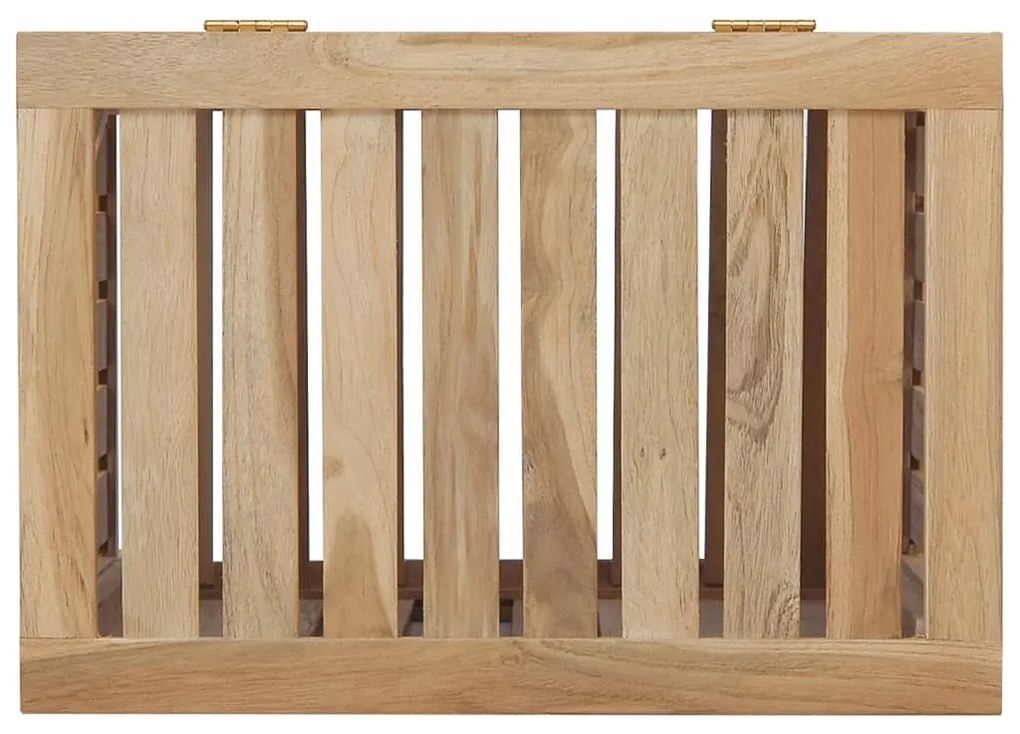 Καλάθι Άπλυτων 50x35x60 εκ. από Μασίφ Ξύλο Teak - Καφέ