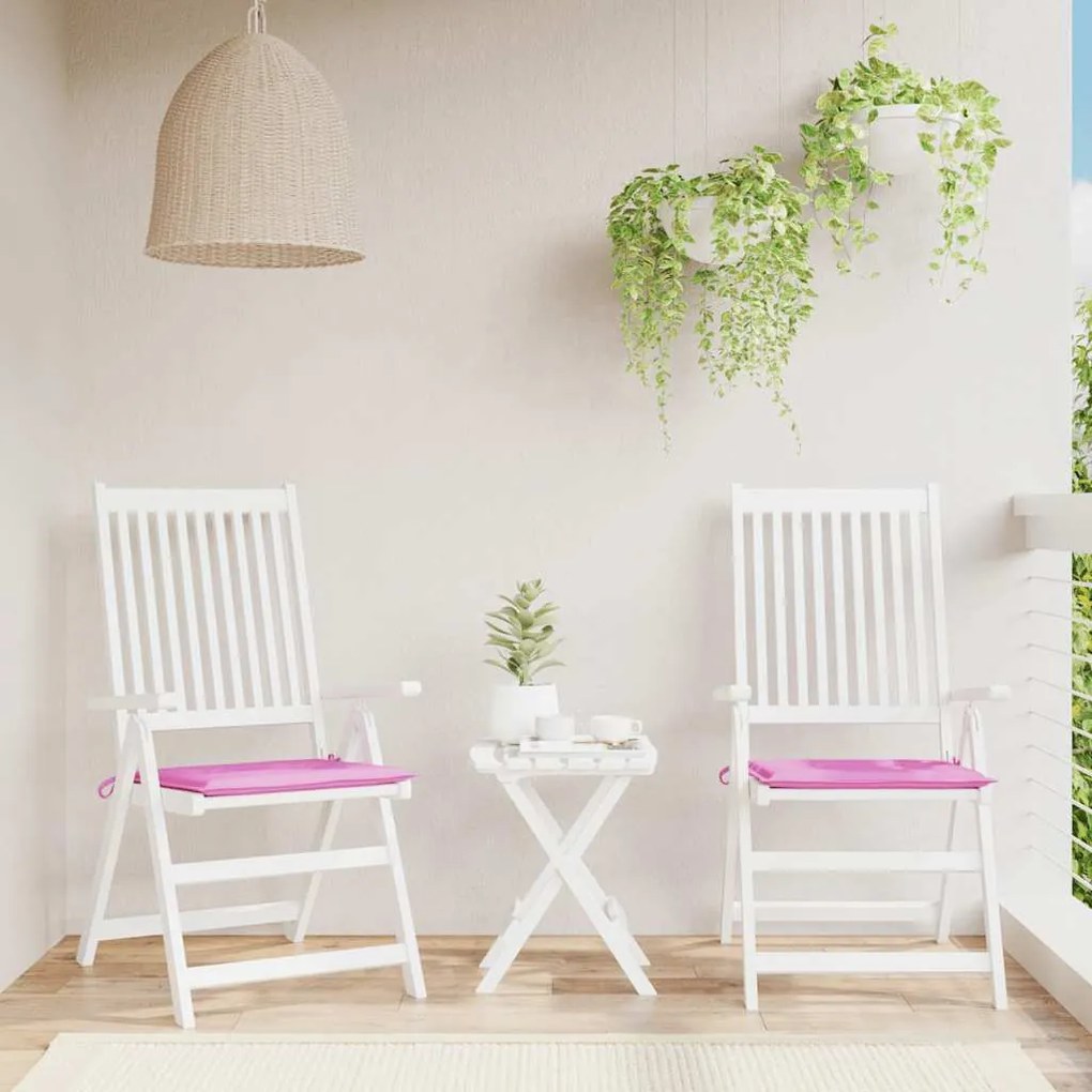vidaXL Μαξιλάρια Καρέκλας Κήπου 2 τεμ. Ροζ 50x50x4 εκ. Υφασμάτινα