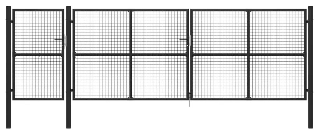 vidaXL Πόρτα Περίφραξης Κήπου Ανθρακί 500 x 150 εκ. Ατσάλινη