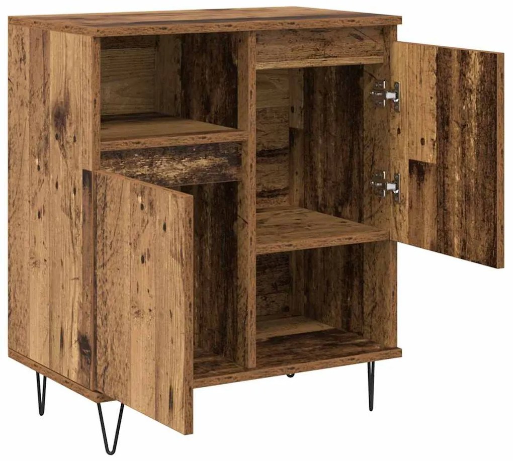 vidaXL Πλαϊνό γραφείο 2 pcs Παλιό ξύλο 60 x 35 x 70 cm