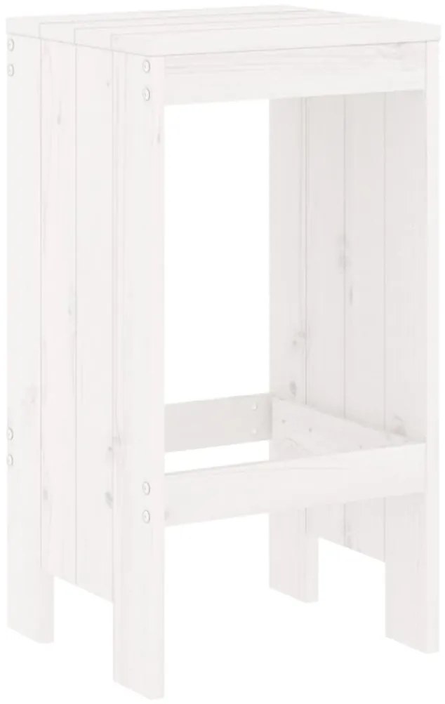 vidaXL Σκαμπό Μπαρ 2 Τεμ. Λευκά 40 x 36 x 75 εκ. από Μασίφ Ξύλο Πεύκου