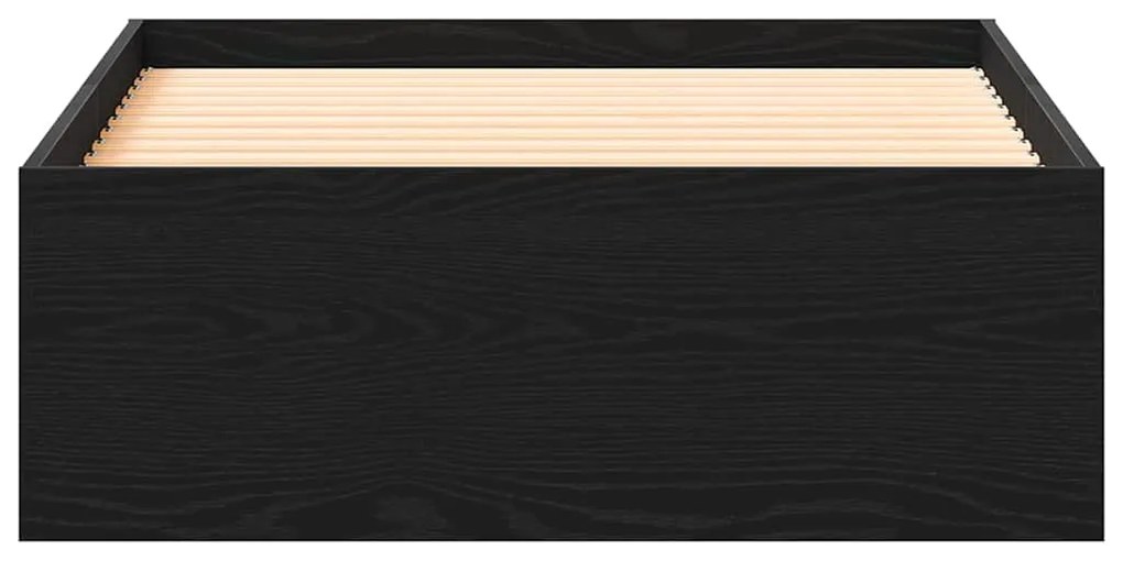 vidaXL Κρεβάτι με Συρτάρια Μαύρη δρυς 100 x 200 cm Επεξεργασμένο ξύλο