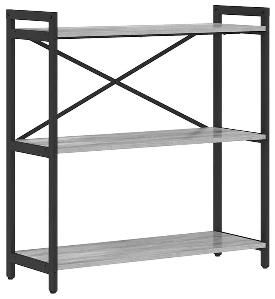 vidaXL Βιβλιοθήκη Γκρι sonoma 80 x 30 x 83 εκ Επεξεργασμένο ξύλο