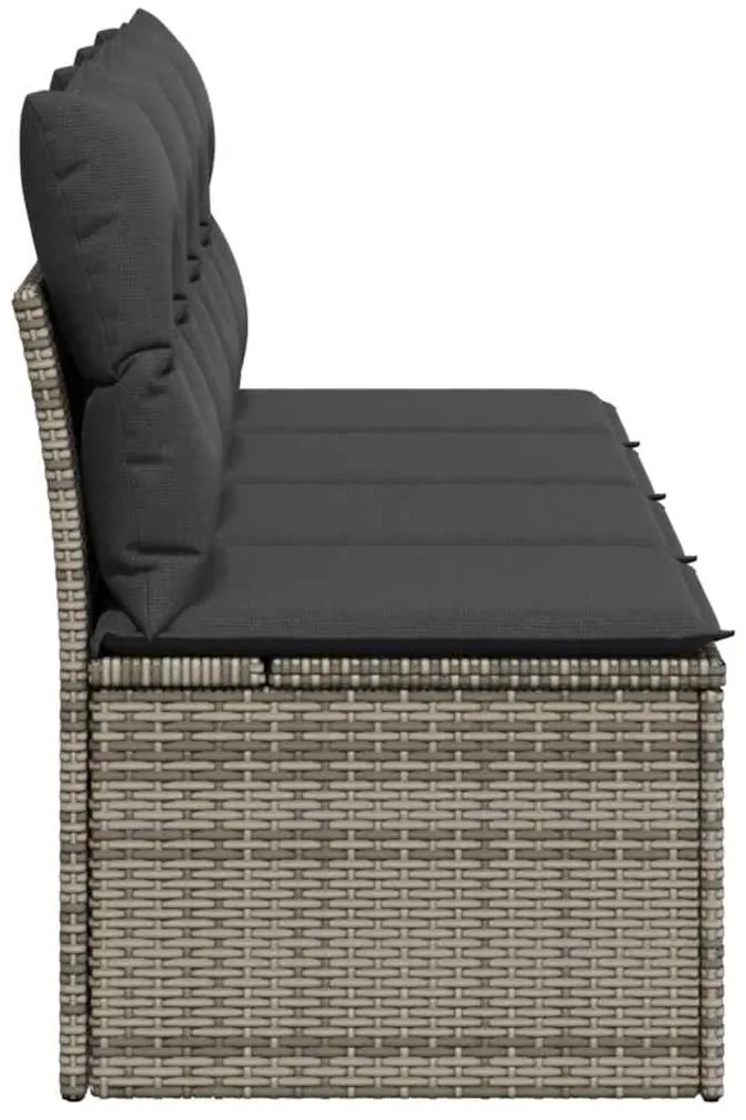 vidaXL Καναπές Κήπου Τετραθέσιος Γκρι από Συνθετικό Ρατάν με Μαξιλάρια