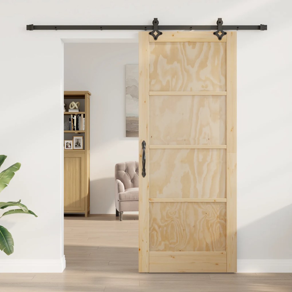vidaXL Συρόμενη Πόρτα με σετ αξεσουάρ 'ORKDAL'Solid Wood Pine