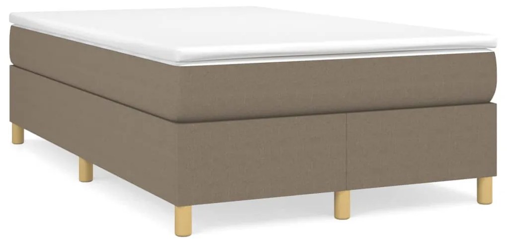 vidaXL Κρεβάτι Boxspring με Στρώμα Taupe 120x200 εκ. Υφασμάτινο