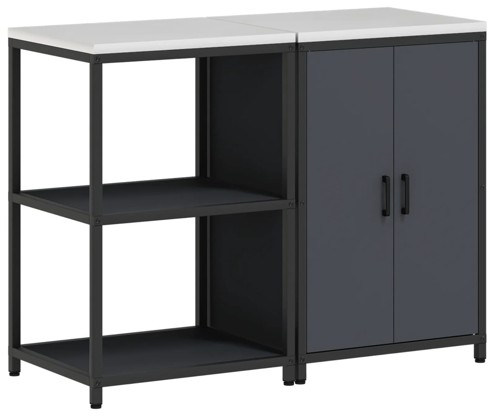 vidaXL Σετ Αποθήκευσης Κουζίνας 2 pcs Ανθρακί 120 x 50 x 92 εκ.