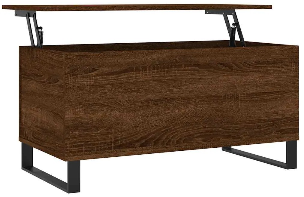 vidaXL Τραπεζάκι Σαλονιού Καφέ Δρυς 90x44,5x45 εκ. Επεξεργασμένο Ξύλο