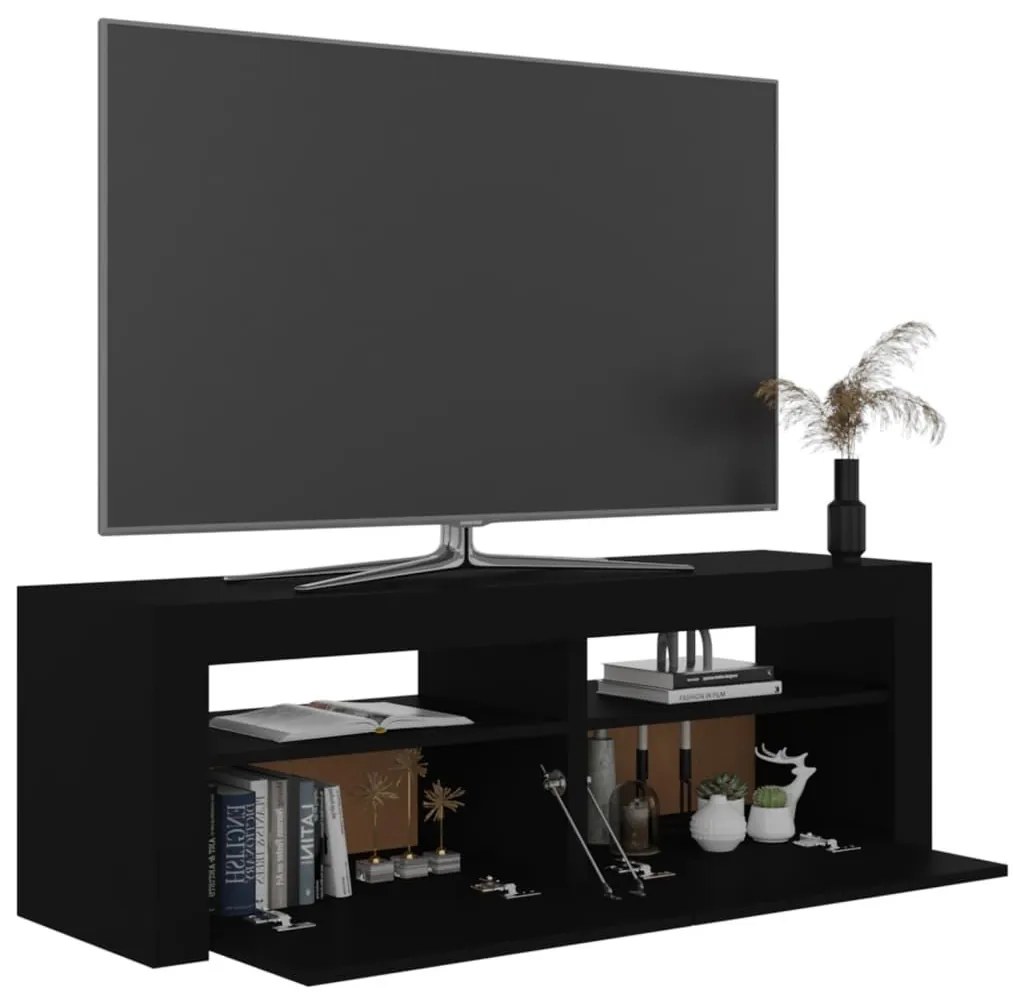 Έπιπλο Τηλεόρασης με LED Μαύρο 120 x 35 x 40 εκ. - Μαύρο
