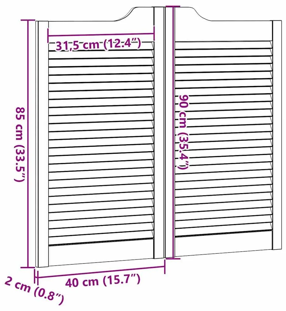 ΑΝΟΙΓΟΜΕΝΕΣ ΠΟΡΤΕΣ LOUVRED DESIGN 2 ΖΕΥΓΩΝ ΛΕΥΚΟ 90X80 CM 4107139