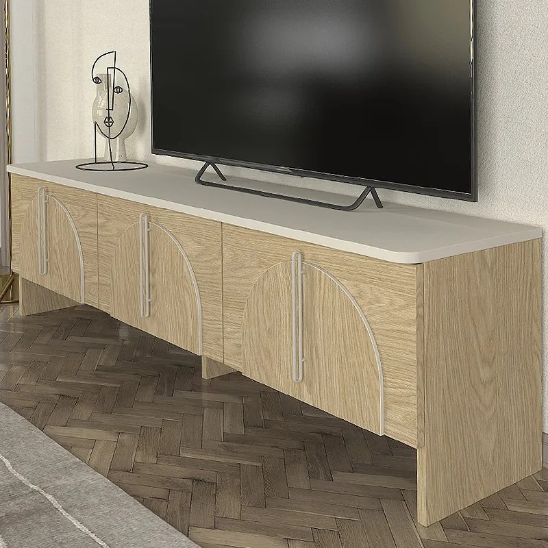 Έπιπλο τηλεόρασης Rebel Megapap χρώμα rota oak - sandstone 150x35x45εκ. - GP042-0289,1