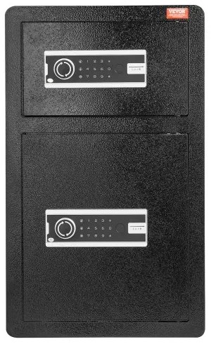 VEVOR Double Door 4.5 cu.ft Safe Box with Key Lock Password Fireproof Bag Black