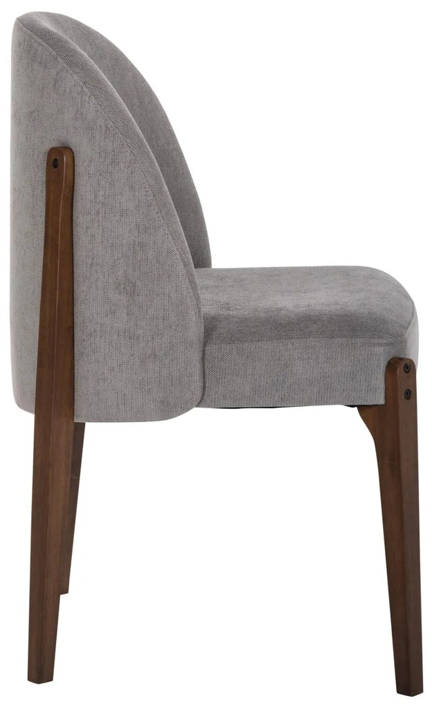 Καρέκλα Τραπεζαρίας RAMMER Rubberwood Καρυδί και Γκρί ύφασμα 57x55x86Υεκ. 2αδα 57x55x86 εκ.