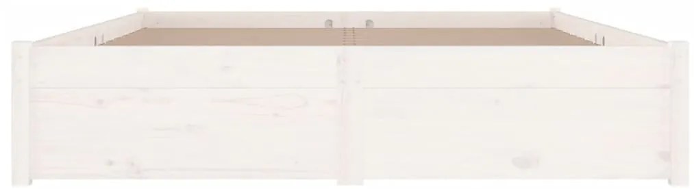 vidaXL Πλαίσιο Κρεβατιού Λευκό 150 x 200 εκ. Μασίφ Ξύλο King Size