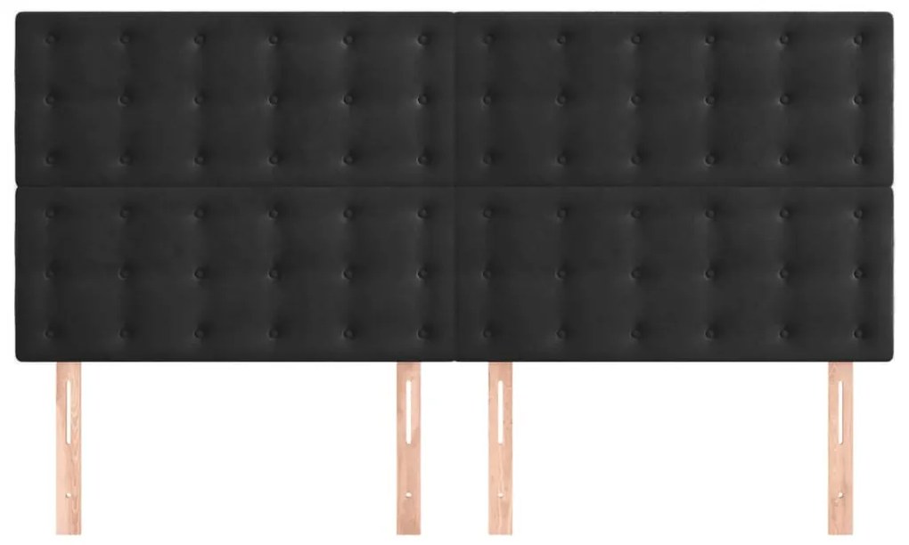 vidaXL Κεφαλάρια Κρεβατιού 4 τεμ. Μαύρο 90x5x78/88 εκ. Βελούδινο
