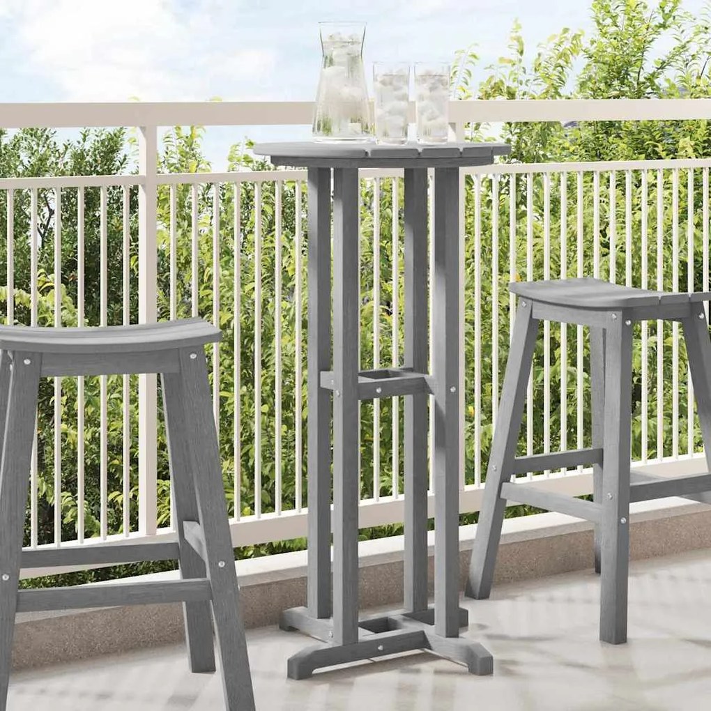 vidaXL Τραπέζι μπαρ Ανοιχτό γκρι 55 x 55 x 107 cm HDPE