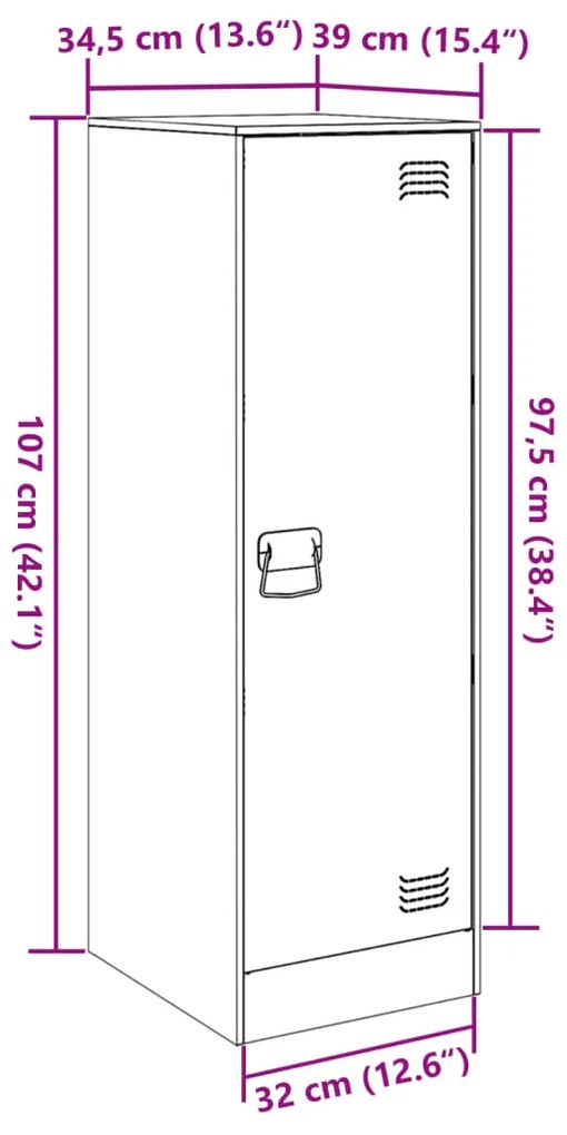 Μπουφές Ανθρακί 34,5x39x107 εκ. από Ατσάλι - Ανθρακί