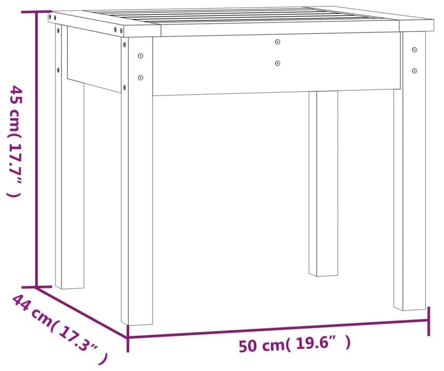 Πάγκος Κήπου Μελί 50 x 44 x 45 εκ. από Μασίφ Ξύλο Πεύκου - Καφέ