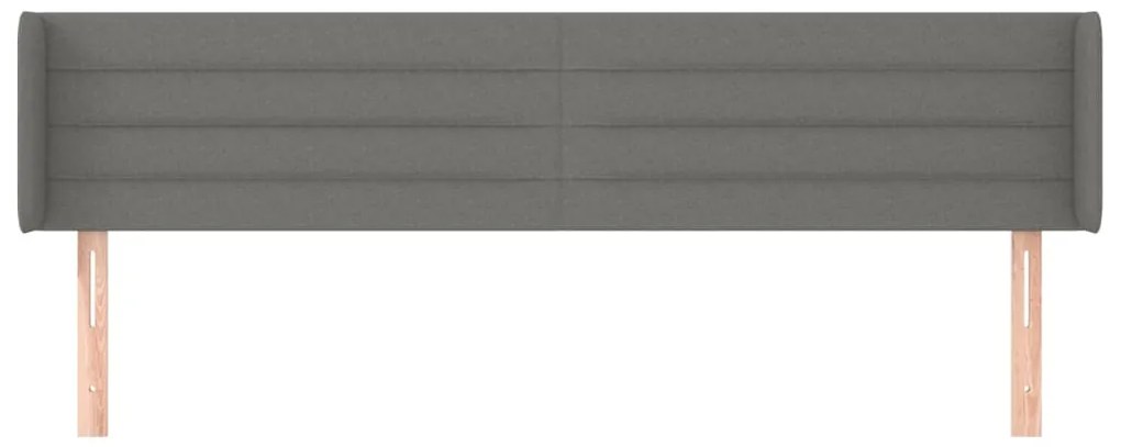 vidaXL Κεφαλάρι με Πτερύγια Σκούρο Γκρι 163x16x78/88 εκ. Υφασμάτινο