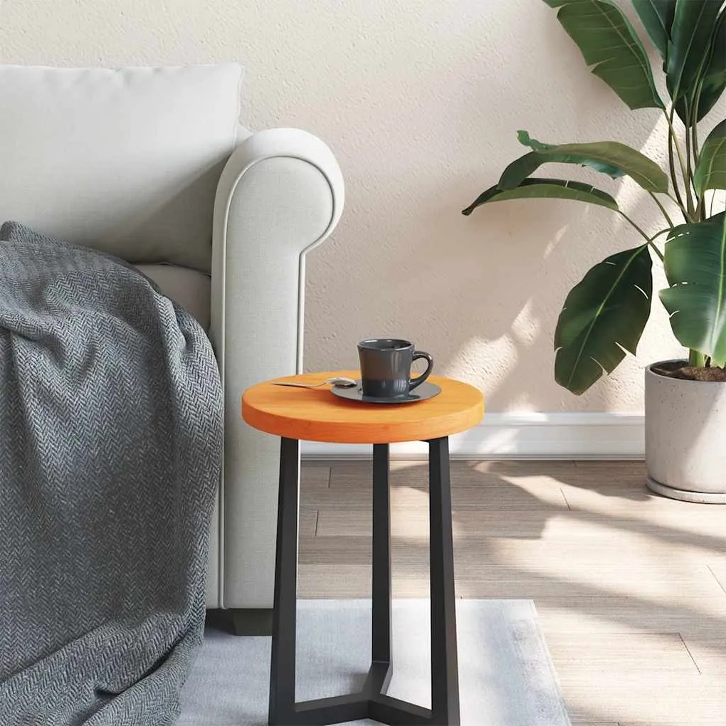 Επιφάνεια Τραπεζιού Στρογγυλή Καφέ Κερ. Ø30x2,5 εκ Μασίφ Πεύκο