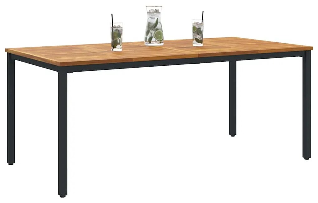 vidaXL Υπαίθρια Τραπέζια Φυσικό και μαύρο 180 x 90 x 75 cm