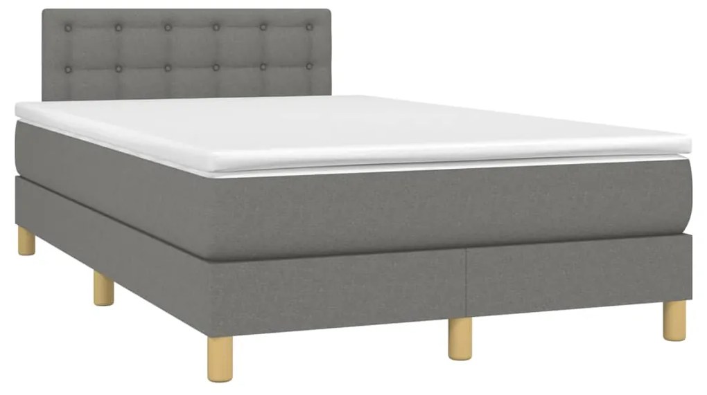 ΚΡΕΒΑΤΙ BOXSPRING ΜΕ ΣΤΡΩΜΑ &amp; LED ΣΚ.ΓΚΡΙ 120X190ΕΚ. ΥΦΑΣΜΑΤΙΝΟ 3270117