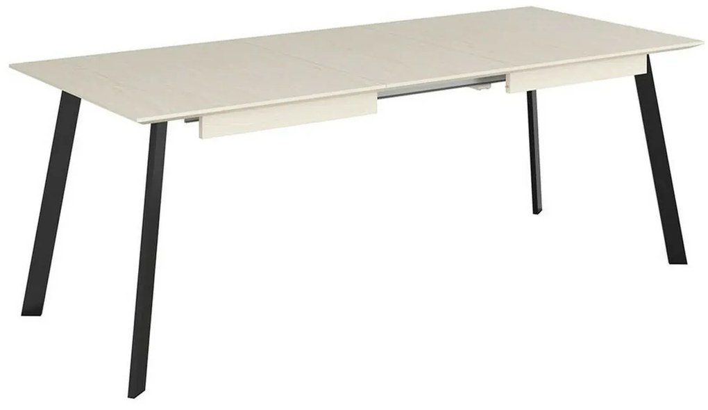 Τραπέζι Boston 424, Beige, Μαύρο, 76x90x140cm, 44 kg, Επιμήκυνση, Πλαστικοποιημένη μοριοσανίδα, Μέταλλο | Epipla1.gr
