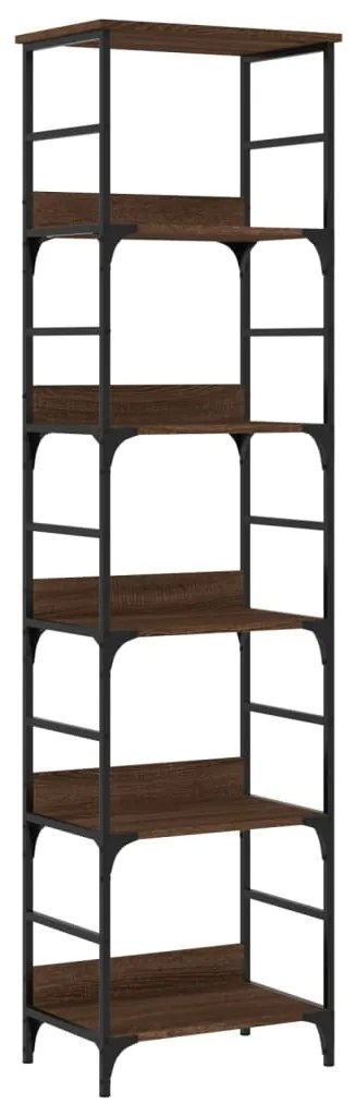 vidaXL Βιβλιοθήκη Καφέ Δρυς 50 x 33 x 188,5 εκ. Επεξεργασμένο Ξύλο