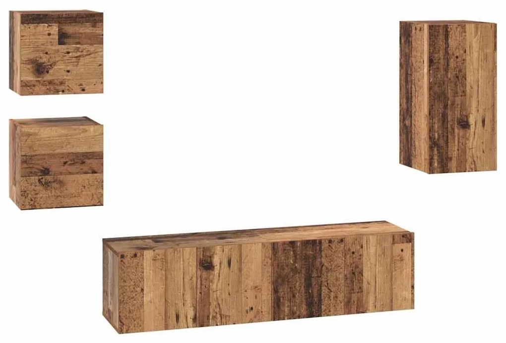 vidaXL Σετ επίπλου τηλεόρασης 5 pcs Παλαιό ξύλο 30.5 x 30 x 60 εκ.