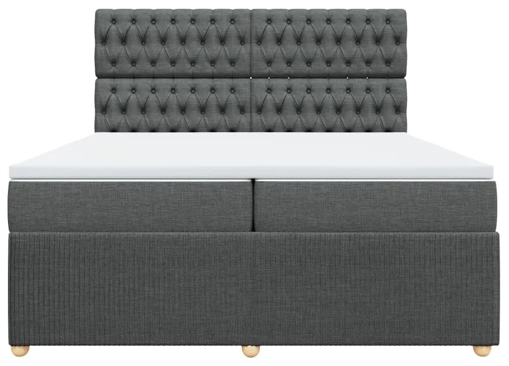 ΚΡΕΒΑΤΙ BOXSPRING ΜΕ ΣΤΡΩΜΑ ΣΚΟΥΡΟ ΓΚΡΙ 200X200 ΕΚ. ΥΦΑΣΜΑΤΙΝΟ 3294471