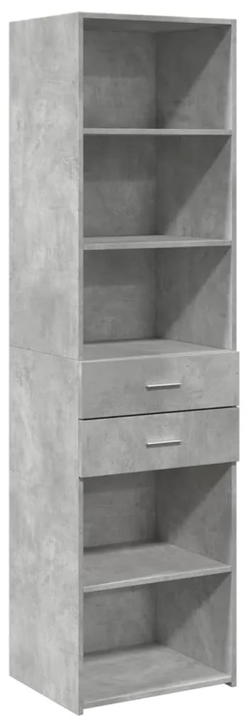 Ντουλάπι Αποθήκευσης Στενό Γκρι 50x42,5x225 εκ. Επεξεργ. Ξύλο - Γκρι