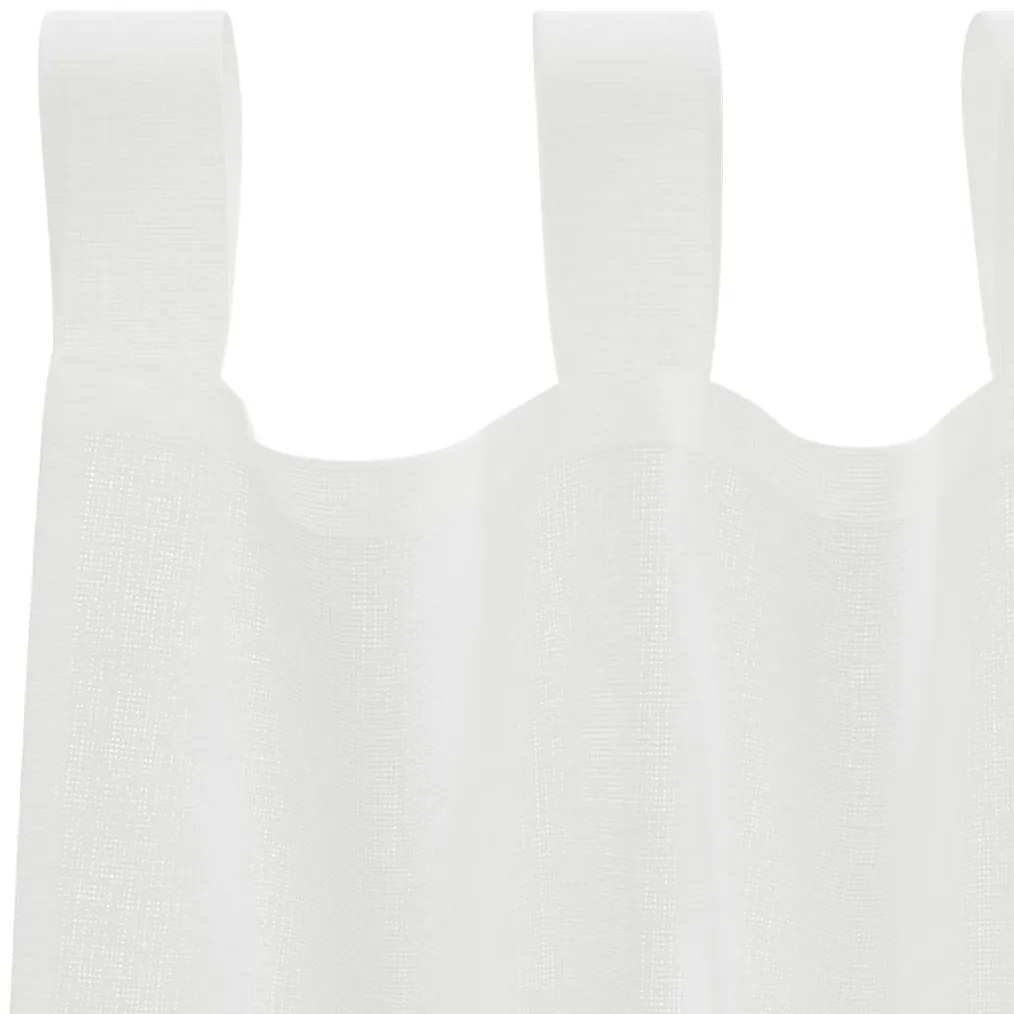 vidaXL Κουρτίνες Voile με βρόχους 2 τεμάχια Λευκό 140x260 cm