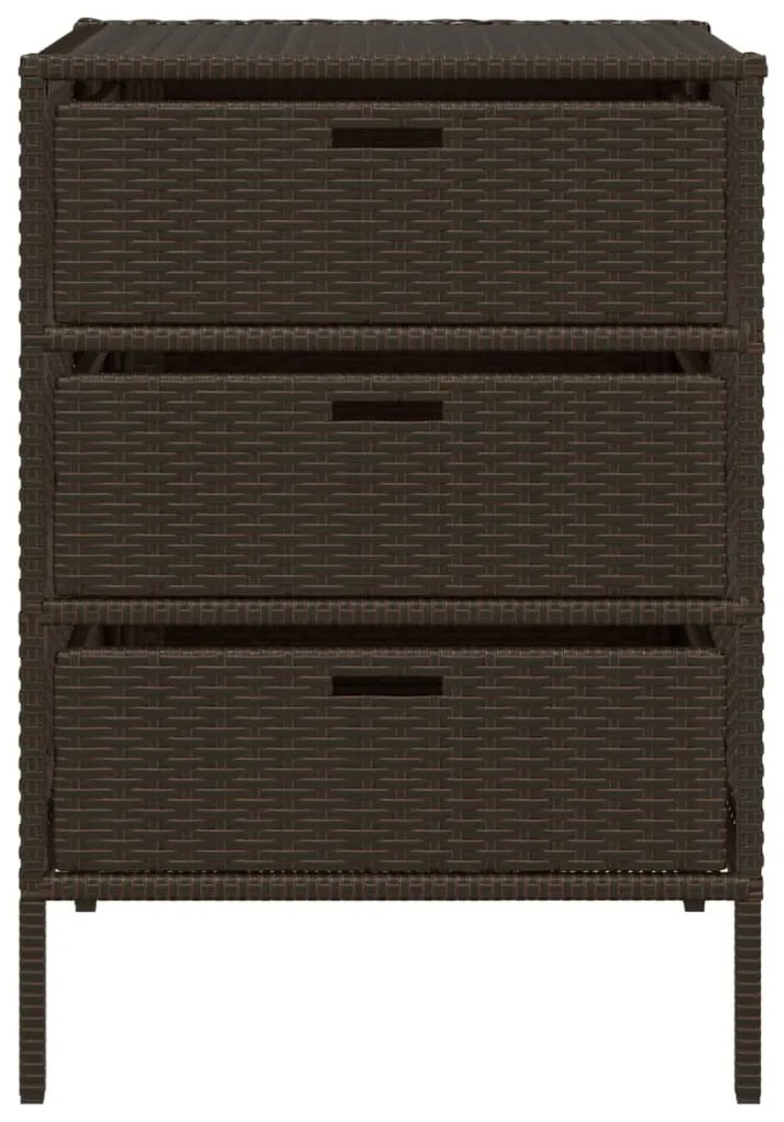 vidaXL Ντουλάπι Αποθήκευσης Κήπου Καφέ 55x59x80 εκ. Συνθετικό Ρατάν