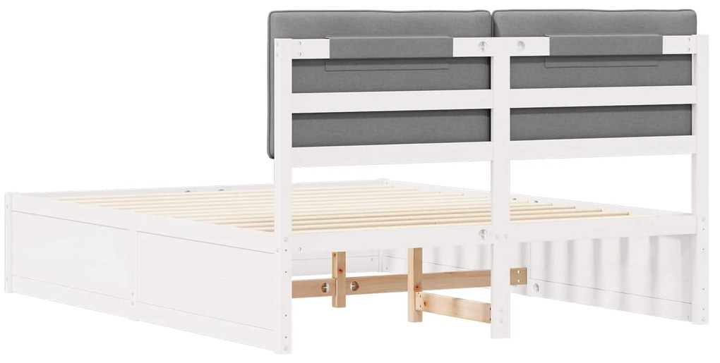 vidaXL Σκελετός Κρεβατιού με Επενδεδυμένο Κεφαλάρι Ανοιχτό γκρι