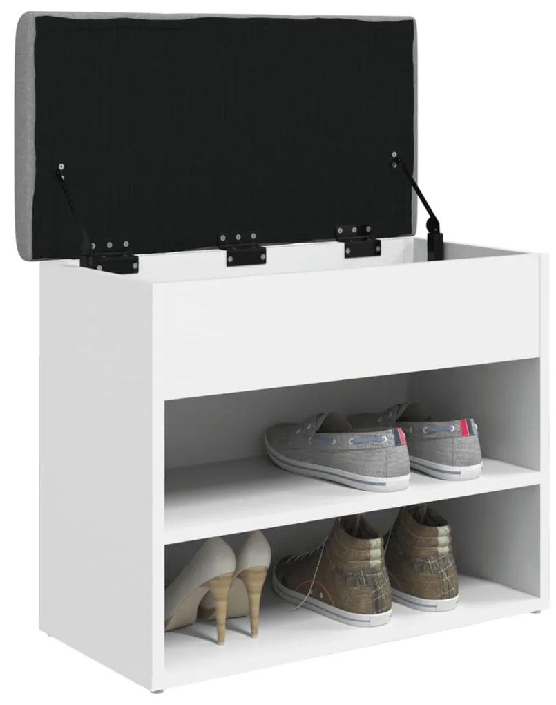 vidaXL Παγκάκι Παπουτσιών Λευκό 62 x 32 x 50 εκ. από Τεχνητό Ξύλο