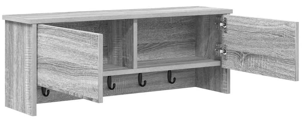 vidaXL Τοίχου Κρεμάστρα Γκρι sonoma 80 x 20 x 30 cm Επεξεργασμένο ξύλο