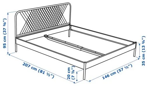 NESTTUN σκελετός κρεβατιού, 140X200 cm 291.580.47